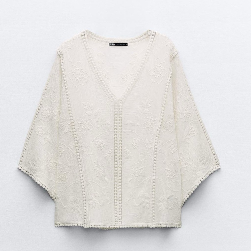 SOLD ZARA Boho Embroidered shirt